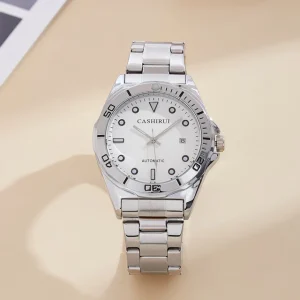 Men’s Luxury Business Watch High Quality Analog Style Mechanical Sapphire Glass Custom Logo 22mm Stainless Steel Strap