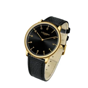 Men’s Luxury Business Watch with Customizable Logo Large 42mm Dial Alloy Case Leather Band Quartz Movement