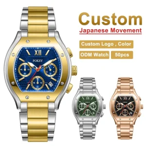 Men’s Luxury Chronograph Quartz Watch Custom Logo & Color Japanese VD53 Quartz Movement 50pcs MOQ For ODM