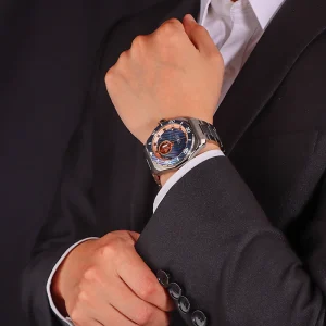 Men’s Luxury Damascus Titanium Automatic Charm Watch with Sapphire Crystal Dial Display Analog