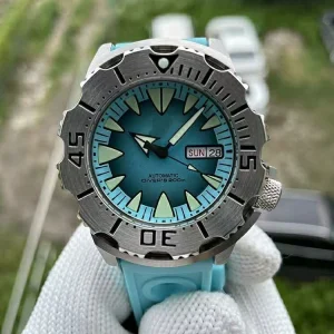 Men’s Luxury Dive Watch 200M Waterproof Stainless Steel Automatic Luminous Diver Dial Rubber Band