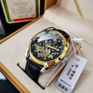 Men’s Luxury Fashion Business Hollow Mechanical Watch Luminous Waterproof Multifunction Automatic Watch
