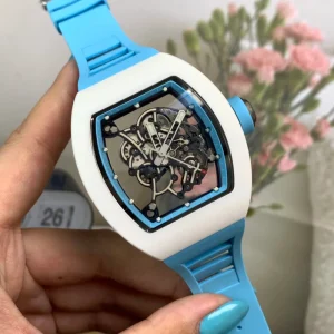 Men’s Luxury Mechanical Watch Carbon Fiber Case Rubber Strap Sapphire Crystal 41mm Pointer Dial Power Reserve 10