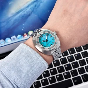 Mens Luxury Mechanical Watch PD1719 Sporty Chic Pointer Dial Hidden Clasp 300m Water Resistant Stainless Steel