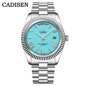 Men’s Luxury Mechanical Watch Pointer Meteorite Automatic Movement Alarm Sapphire Crystal Stainless Steel Band