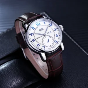 Men’s Luxury Miyota Mechanical Analog Watch Stainless Steel Case 5BAR Water-Resistant Leather Band Luminous Display