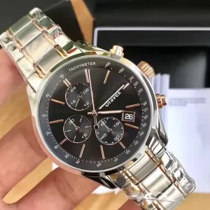 Men’s Luxury Quartz Watch Stainless Steel Sapphire Crystal Pointer Multi Function Calendar Waterproof Birthday Gift
