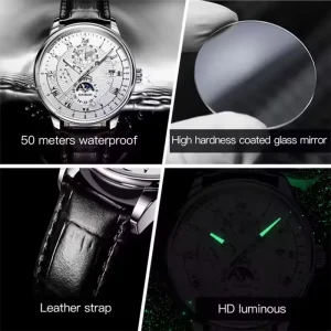 Men’s Luxury Quartz Watch Waterproof Luminous Date Display 40mm Alloy Dial Business Style