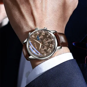 Men’s Luxury Sports Quartz Wrist Watch Leather Watch