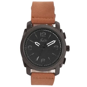 Men’s Luxury Sports Watch with Personalized Alloy Dial Quartz Movement Leather Band 24mm Width Pointer Display