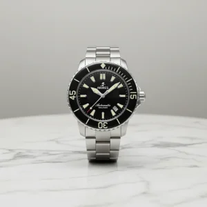 Men’s Luxury Stainless Steel Automatic Mechanical Diver Watch Leather Strap 10 Bar Water Resistance