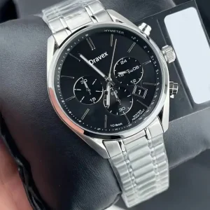 Men’s Luxury Stainless Steel Chronograph Watch Pointer Quartz Movement 10 Bar Water Resistant Fashion Monte Homme Calendar Reloj