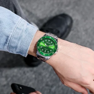 Men’s Luxury Stainless Steel Quartz Watch for Business Fashion Acrylic Band 40mm Dial 10mm Thickness Eco Friendly in Stock