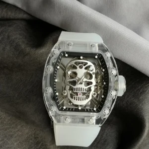 Men’s Luxury Titanium Skull Skeleton Dial Mechanical Watches Designer Watch Reloj