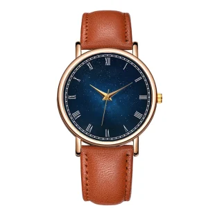 Men’s Luxury Unisex Quartz Wrist Watch Charm Fashion Business Casual Glass Alloy Leather Strap Modern Sports 10 Bar