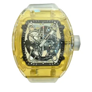 Men’s Luxury Unisex Sport Watch with High Quality Yellow Ceramic Case and Waterproof Mechanical Movement