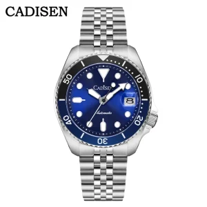 Men’s Mechanical Movement 40mm Sports Diver Watch Stainless Steel Strap 20mm Band Width Pointer Dial 20BAR Water