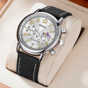 Men’s Mechanical Tonneau Wristwatch Black Carbon Fiber Sapphire Crystal Dial 43mm Water Resistant Light