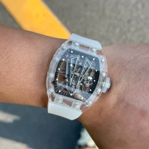 Men’s Mechanical Watch Carbon Fiber Skeleton Dial Tourbillon Watch