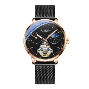 Men’s Mechanical Watch Fully Automatic European Style Luminous Decorative Hollow Metal Case