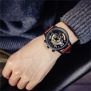 Men’s Mechanical Watch Waterproof Trendy Large Dial for Boys