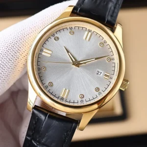 Men’s Mechanical Watch with Automatic Genuine Leather Strap