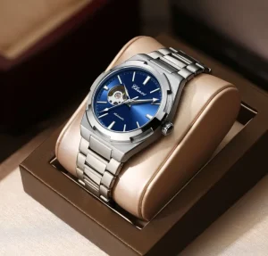 Mens Mechanical Wristwatch Stainless Steel Fashion Sports Waterproof Hollow Out Automatic Movement Watches for Men