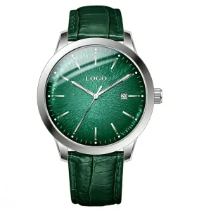 Men’s Miyota Automatic Mechanical Fashion Watch Leopard-eye Dial Stainless Steel Case Genuine Leather Strap