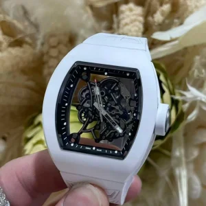 Men’s Multi-color Square Alloy Brushed Case Tourbillon Waterproof Multifunctional Automatic Mechanical Watch