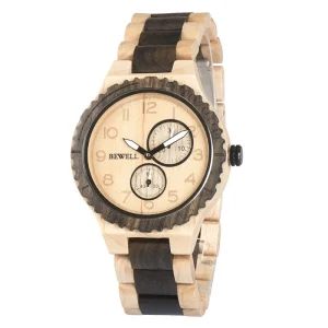 Men’s Natural Wooden Quartz Watches Low MOQ Japanese Movement High Quality Timepiece