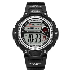 Men’s Night Light Sports Electronic Watch Multi Functional Waterproof Student Fashion Trend Running Watch