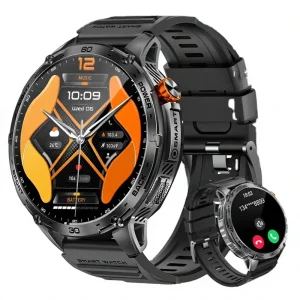 Men’s Outdoor Sports Smart Watch 3ATM Waterproof 24H Health Monitor Bluetooth Call LED Torch AI Voice Asst Music Long Battery
