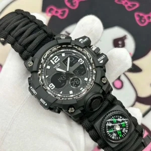 Men’s Outdoor Sports Watches Men’s Analog Digital Watches Multifunctional Tactical Survival Watches