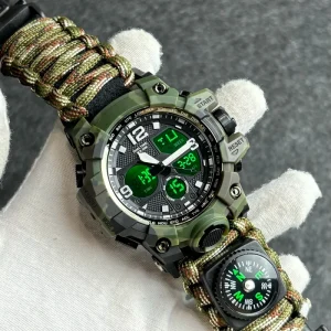 Men’s Outdoor Sports Watches Men’s Analog Digital Watches Multifunctional Tactical Survival Watches