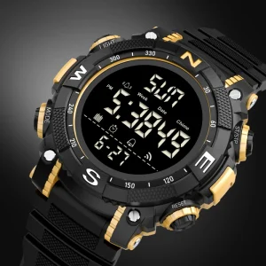 Men’s Plastic Digital Sports Watch Luminous Waterproof with Stop Watch Alarm Feature New Fashion
