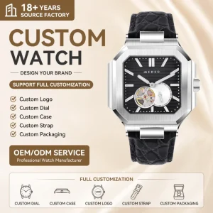 Men’s Premium Casual Automatic Mechanical Watch Square Multi Function Small Dial Luminous Waterproof Mineral Glass Watches