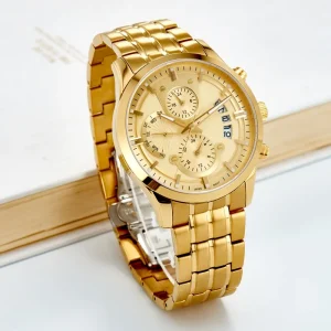 Men’s Quartz Chronograph Sports Watch Small Seconds 6 Hands Stainless Steel Sapphire Pointer Dial Wrist Watch