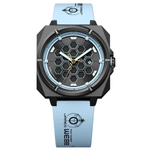 Men’s Quartz Sports Watch Waterproof Silicone Strap Hollow Dial Luminous Function Trendy Wristwatch for Students
