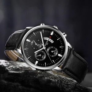 Men’s Quartz Watch Alloy Case Acrylic Strap 30M Water Resistant Minimalist Pointer Dial Date Display