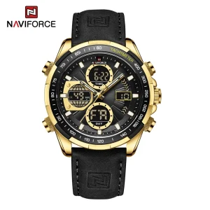 Men’s Quartz Watch Fashion Casual Sports Business Leather Watch Waterproof Dual Time Digital Relogio Masculino