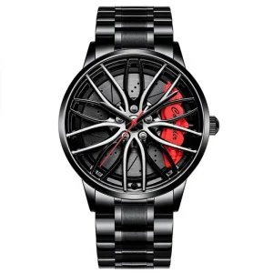 Men’s Quartz Watch Hollow Out Car Wheels Fashion Simple Leisure Sports Business Waterproof