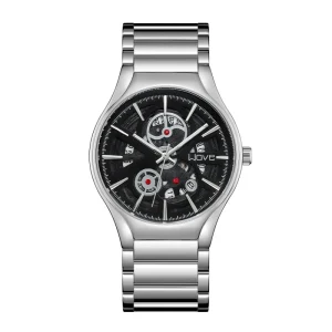 Men’s Quartz Watch Trendy Fashionable Skeleton Design with Pointer Dial 10mm Case Thickness Student Popular Model