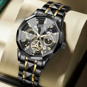 Men’s Quartz Watch Waterproof Calendar Luminous Steel Watch