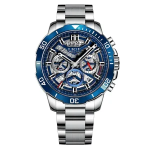 Men’s Quartz Watches Chronograph Waterproof Luxury Men Luminous Wristwatch for Men Custom Logo Business Steel Watch