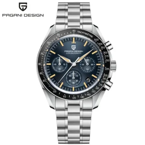 Men’s Quartz Wristwatch Sapphire Glass Chronograph Sports Watch 22mm Band Width Alloy
