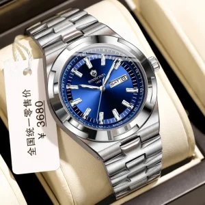 Men’s Quartz Wristwatch Waterproof Luminous Date Week Stainless Steel Watch