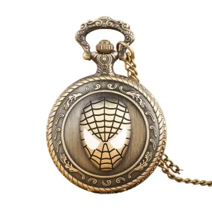 Men’s Retro Classic Spider Cartoon Anime Pocket Watch Nostalgic Flip Necklace Custom Memorial Gift Quartz Factory Antique Look