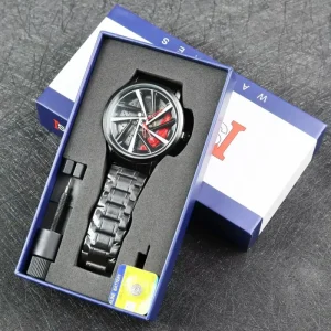 Men’s Rotating Watch Wheel Rotating Men’s Wristwatch Water-resistant Fashionable Men’s Watch Wristwatch Set
