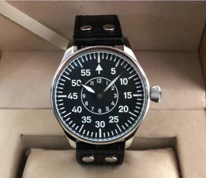 Men’s Seiko Mechanical Power Reserve Stainless Steel Luminous Leather Strap Watch 22mm Waterproof 3BAR Dial for Social Business