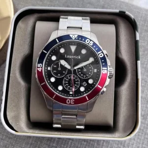 Men’s Simple Chronograph Watch 46mm Stainless Steel Sapphire Crystal Big Dial Waterproof Luminous ETA